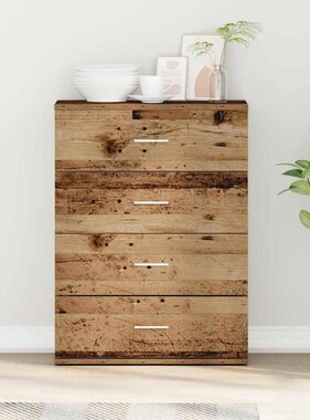 VidaXL Dressoir met lade Oudhout 60 x 39 x 80 cm Bewerkt hout