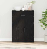 VidaXL Dressoir met lade Zwart Eiken 60 x 30 x 84 cm Bewerkt hout