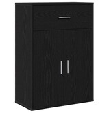VidaXL Dressoir met lade Zwart Eiken 60 x 30 x 84 cm Bewerkt hout