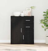 VidaXL Dressoir met lade Zwart Eiken 60 x 31 x 70 cm Bewerkt hout