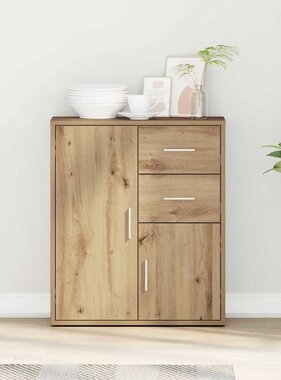 VidaXL Dressoir met lade Artisan Eiken 60 x 31 x 70 cm Bewerkt hout