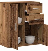 VidaXL Dressoir met lade Oudhout 60 x 31 x 70 cm Bewerkt hout