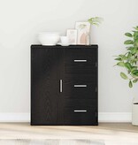 VidaXL Dressoir met lade Zwart Eiken 60 x 31 x 70 cm Bewerkt hout