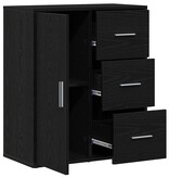 VidaXL Dressoir met lade Zwart Eiken 60 x 31 x 70 cm Bewerkt hout