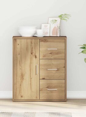 VidaXL Dressoir met lade Artisan Eiken 60 x 31 x 70 cm Bewerkt hout