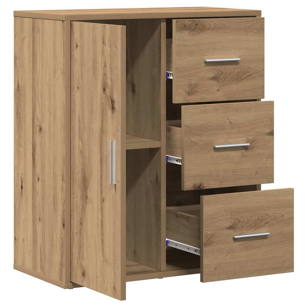 VidaXL Dressoir met lade Artisan Eiken 60 x 31 x 70 cm Bewerkt hout