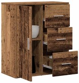 VidaXL Dressoir met lade Oudhout 60 x 31 x 70 cm Bewerkt hout