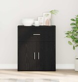 VidaXL Dressoir met lade Zwart Eiken 60 x 31 x 70 cm Bewerkt hout