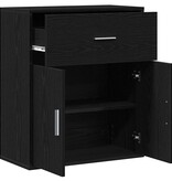 VidaXL Dressoir met lade Zwart Eiken 60 x 31 x 70 cm Bewerkt hout