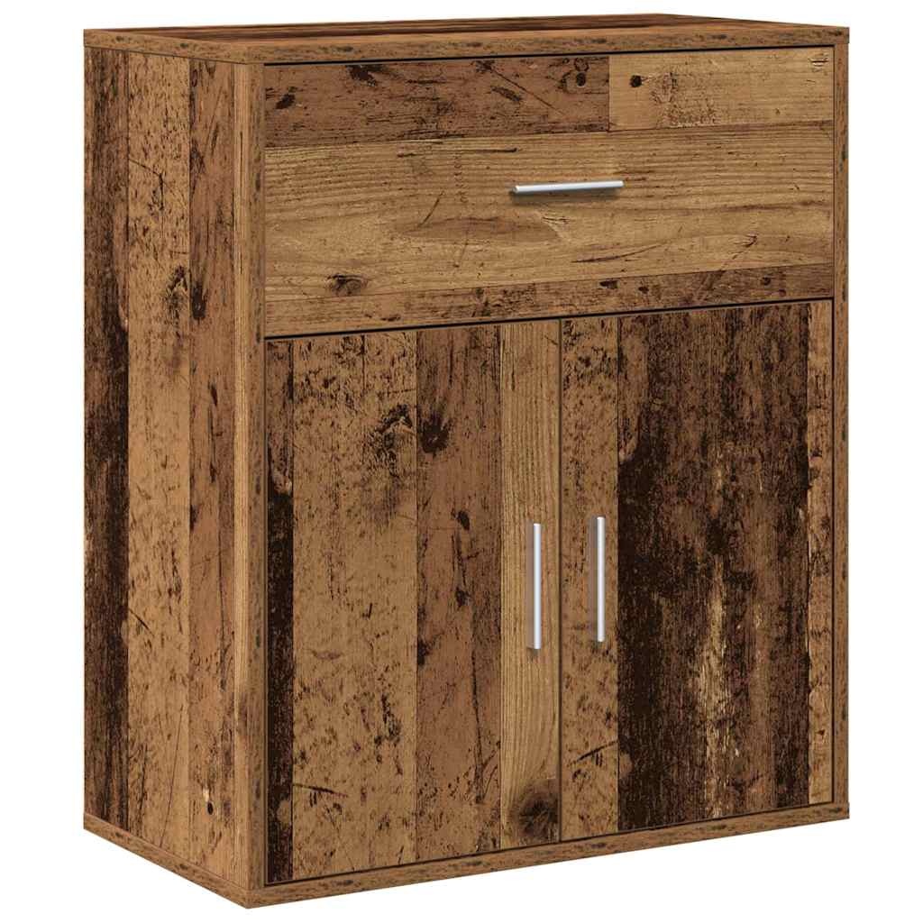 VidaXL Dressoir met lade Oudhout 60 x 31 x 70 cm Bewerkt hout