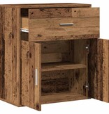 VidaXL Dressoir met lade Oudhout 60 x 31 x 70 cm Bewerkt hout