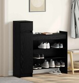 VidaXL Schoenenkast Zwart Eiken 100,5 x 28 x 100 cm Bewerkt hout