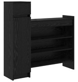VidaXL Schoenenkast Zwart Eiken 100,5 x 28 x 100 cm Bewerkt hout