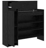 VidaXL Schoenenkast Zwart Eiken 100,5 x 28 x 100 cm Bewerkt hout
