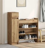 VidaXL Schoenenkast Artisan Eiken 100,5 x 28 x 100 cm Bewerkt hout