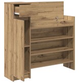 VidaXL Schoenenkast Artisan Eiken 100,5 x 28 x 100 cm Bewerkt hout