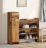 VidaXL Schoenenkast met lade Oudhout 100,5 x 28 x 100 cm Bewerkt hout