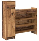 VidaXL Schoenenkast met lade Oudhout 100,5 x 28 x 100 cm Bewerkt hout
