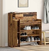 VidaXL Schoenenkast met lade Oudhout 100,5 x 28 x 100 cm Bewerkt hout
