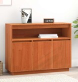 VidaXL Dressoir Wasbruin 104,5 x 34 x 80 cm Massief grenenhout