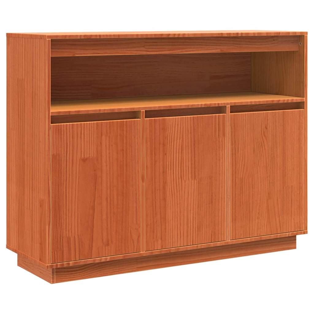 VidaXL Dressoir Wasbruin 104,5 x 34 x 80 cm Massief grenenhout