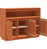 VidaXL Dressoir Wasbruin 104,5 x 34 x 80 cm Massief grenenhout