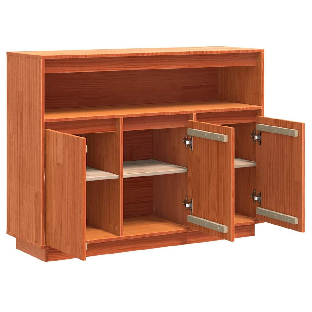 VidaXL Dressoir Wasbruin 104,5 x 34 x 80 cm Massief grenenhout