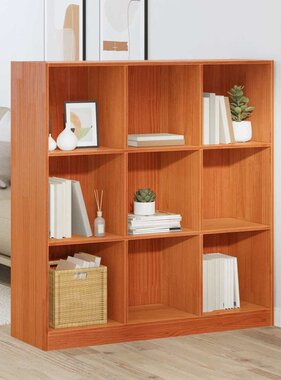 VidaXL Boekenkast Wasbruin 104 x 33 x 110 cm Massief grenenhout