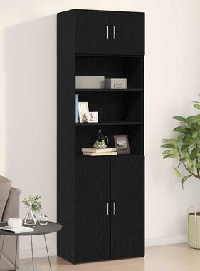 VidaXL Wandkast Zwart eiken 70 x 42.5 x 40 cm Bewerkt hout