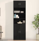 VidaXL Wandkast Zwart eiken 70 x 42.5 x 40 cm Bewerkt hout