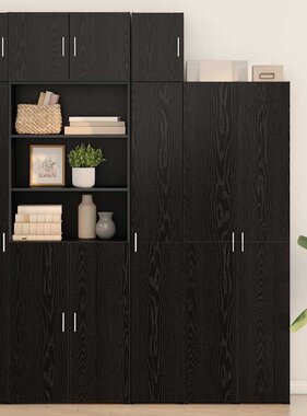 VidaXL Wandkast Zwart Eiken 30 x 42,5 x 39,5 cm Bewerkt hout