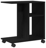 VidaXL Bijzettafel met plank Zwart eiken 50 x 30 x 55 cm Bewerkt hout