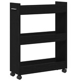 VidaXL Kast met wiel Zwart eiken 60 x 22 x 79 cm Bewerkt hout