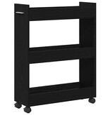 VidaXL Kast met wiel Zwart eiken 60 x 22 x 79 cm Bewerkt hout