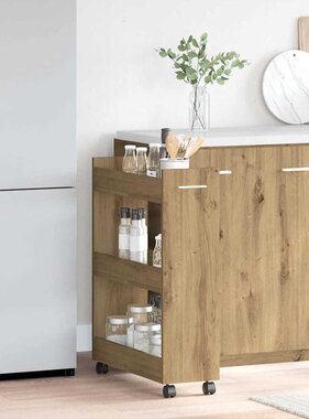 VidaXL Kast artisanaal eikenkleurig 60 x 22 x 79 cm Bewerkt hout