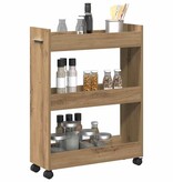 VidaXL Kast artisanaal eikenkleurig 60 x 22 x 79 cm Bewerkt hout