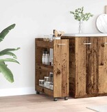 VidaXL Kast met wiel Oud hout 60 x 22 x 79 cm Bewerkt hout