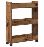 VidaXL Kast met wiel Oud hout 60 x 22 x 79 cm Bewerkt hout