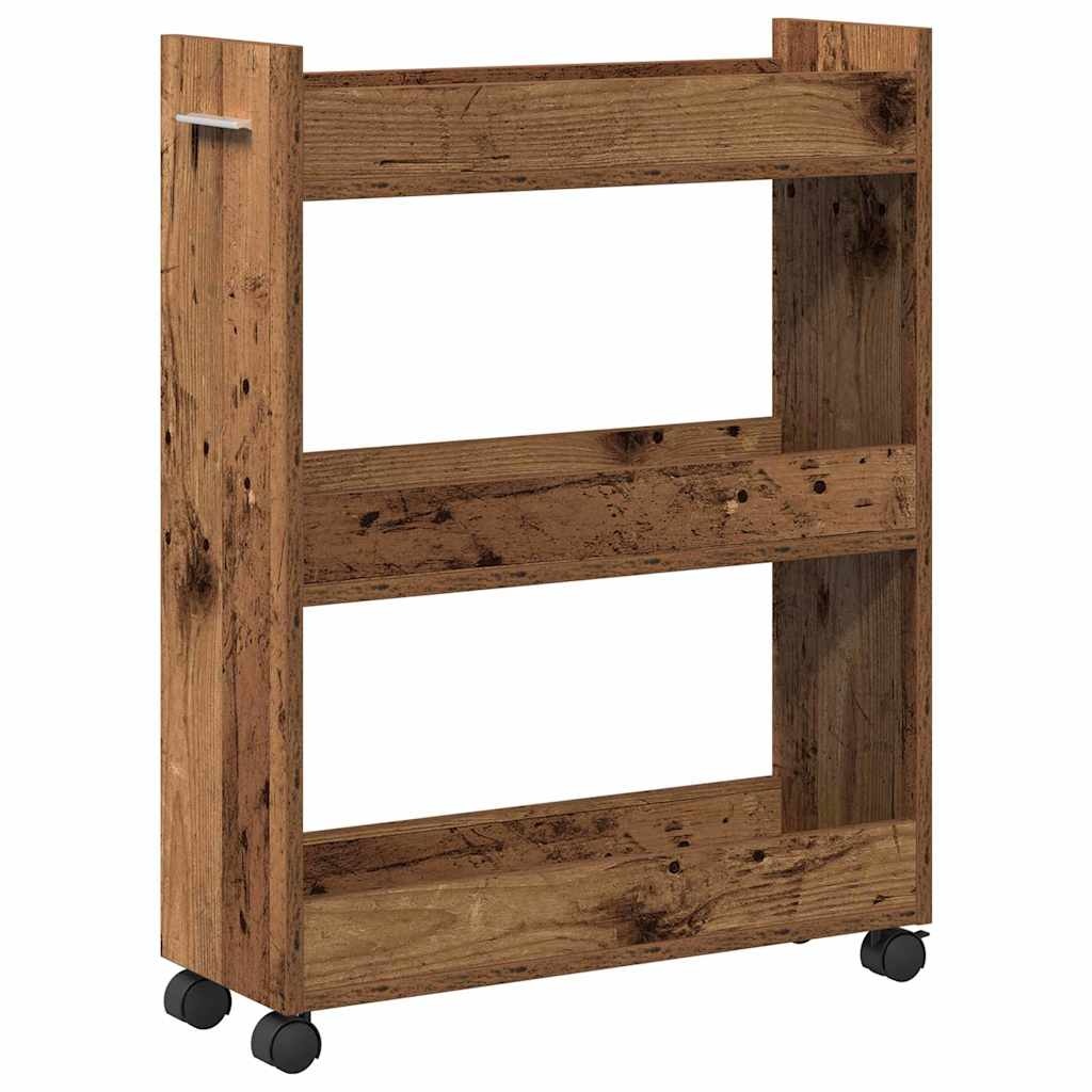 VidaXL Kast met wiel Oud hout 60 x 22 x 79 cm Bewerkt hout