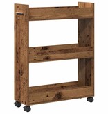 VidaXL Kast met wiel Oud hout 60 x 22 x 79 cm Bewerkt hout