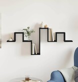 VidaXL Wandplank met plank Zwart eiken 104.5 x 10 x 43 cm Bewerkt hout