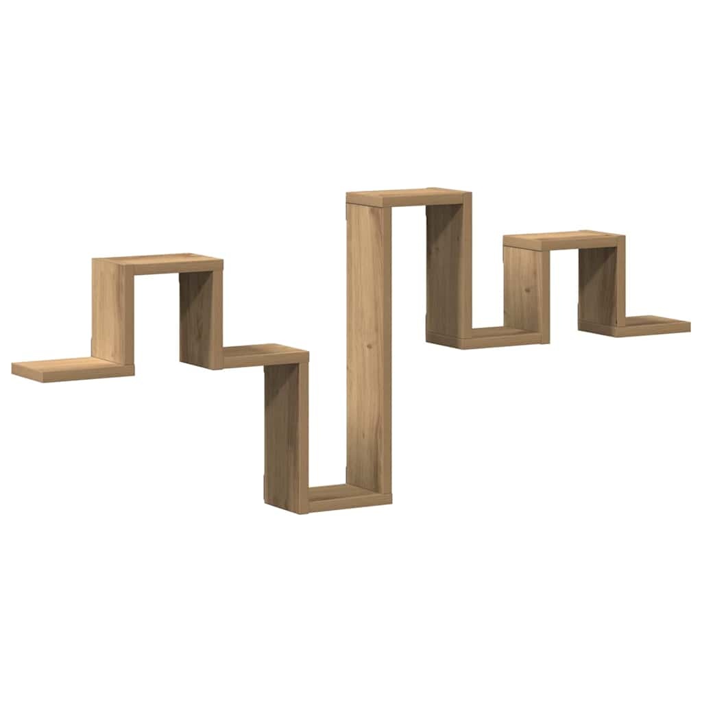 VidaXL Wandplank met plank artisanaal eikenkleurig 104.5 x 10 x 43 cm