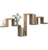 VidaXL Wandplank met plank artisanaal eikenkleurig 104.5 x 10 x 43 cm