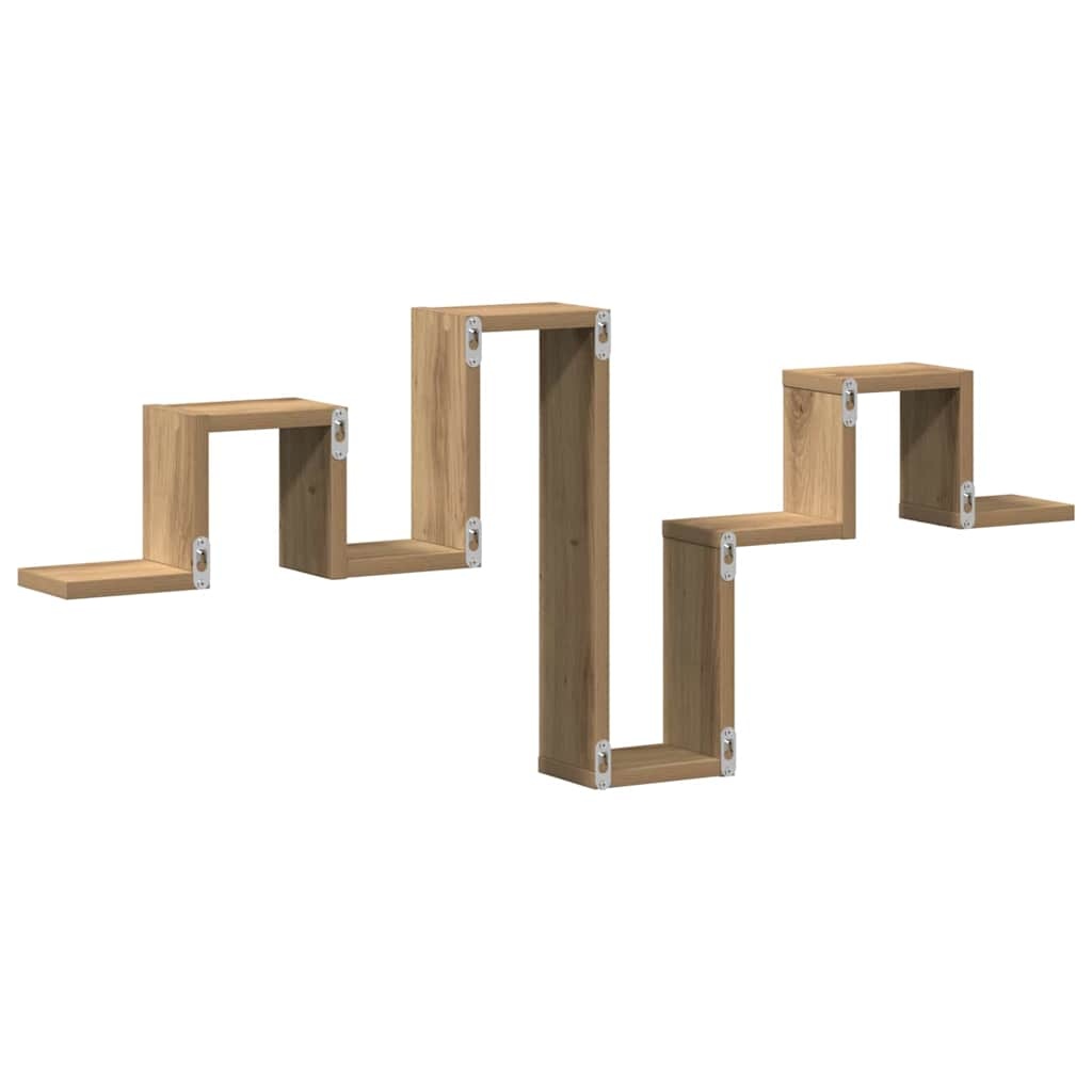 VidaXL Wandplank met plank artisanaal eikenkleurig 104.5 x 10 x 43 cm