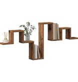 VidaXL Wandplank met plank Oud hout 104.5 x 10 x 43 cm Bewerkt hout