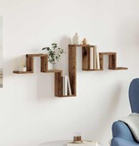 VidaXL Wandplank met plank Oud hout 104.5 x 10 x 43 cm Bewerkt hout