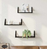 VidaXL Wandplankenset 3 pcs Zwart eiken 37 x 12 x 13 cm Bewerkt hout