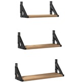 VidaXL Wandplankenset 3 pcs artisanaal eikenkleurig 37 x 12 x 13 cm
