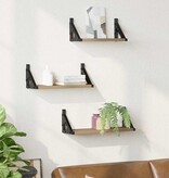 VidaXL Wandplankenset 3 pcs artisanaal eikenkleurig 37 x 12 x 13 cm