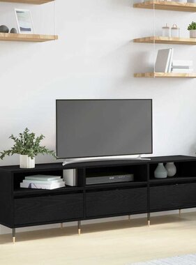 VidaXL TV-kast Zwart Eiken 150 x 30 x 45 cm Bewerkt hout